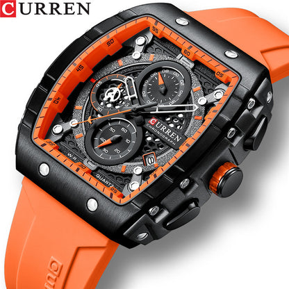 CURREN/Carrian New 8442 Six-pin Chronograph Men's Watch Fashion Multi-function Watch