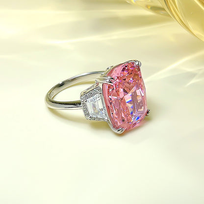 Fairy Ladies Jewelry 2023 New 925 Silver High Carbon Diamond Ring 11*15 Diamond Powder Luxury European And American Wind Live Explosions