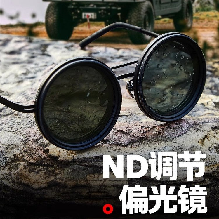 Handmade ND9 Adjustable Dimming Sunglasses Fishing Filter Glasses UV Anti-ultraviolet Personalized Polarized Sunglasses