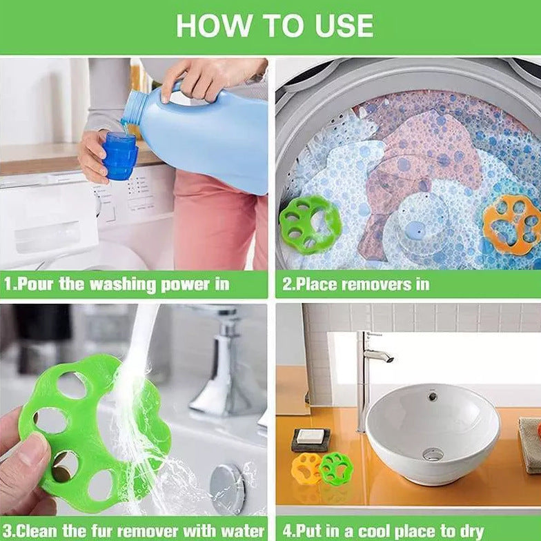 PET HAIR REMOVER Pet Sticker Washing Machine Fur Zapper Hair Removal Water Wash Rolling Clothes