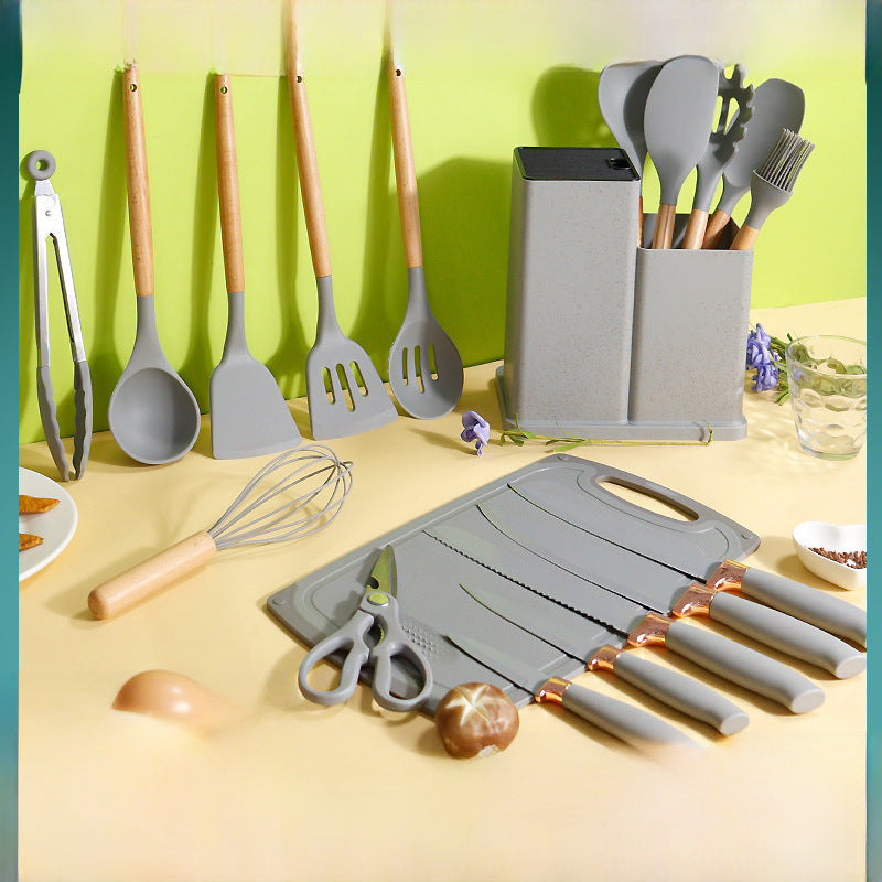 Silicone Spatula Soup Spoon 19 Piece Set Non-stick Silicone Spatula Food Grade Silicone Kitchenware Cutter Suit Wholesale