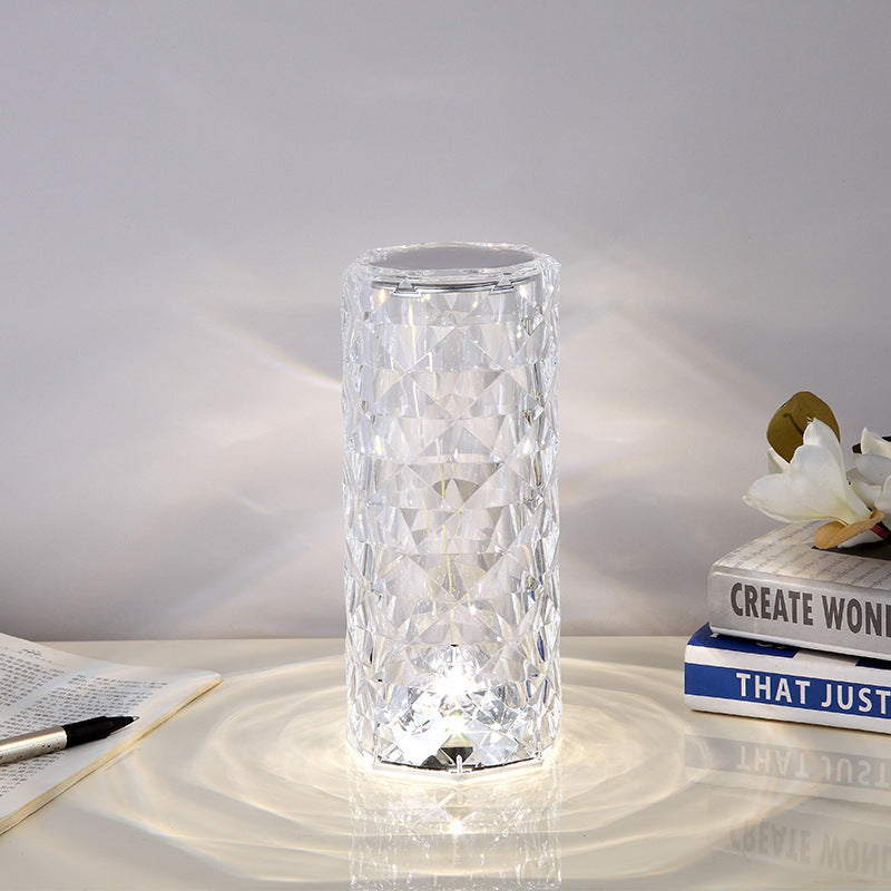 Spanish Acrylic Rose Crystal Table Lamp Touch Led Atmosphere Table Diamond Pat Light
