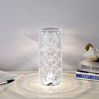 Spanish Acrylic Rose Crystal Table Lamp Touch Led Atmosphere Table Diamond Pat Light