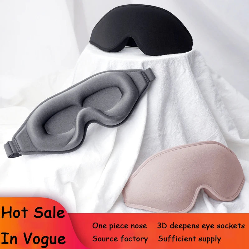 3D Contoured Cup Sleeping Mask Soft Comfort Breathable Adjustable Elastic Strap for Side Sleeper Women Men Machine Washable