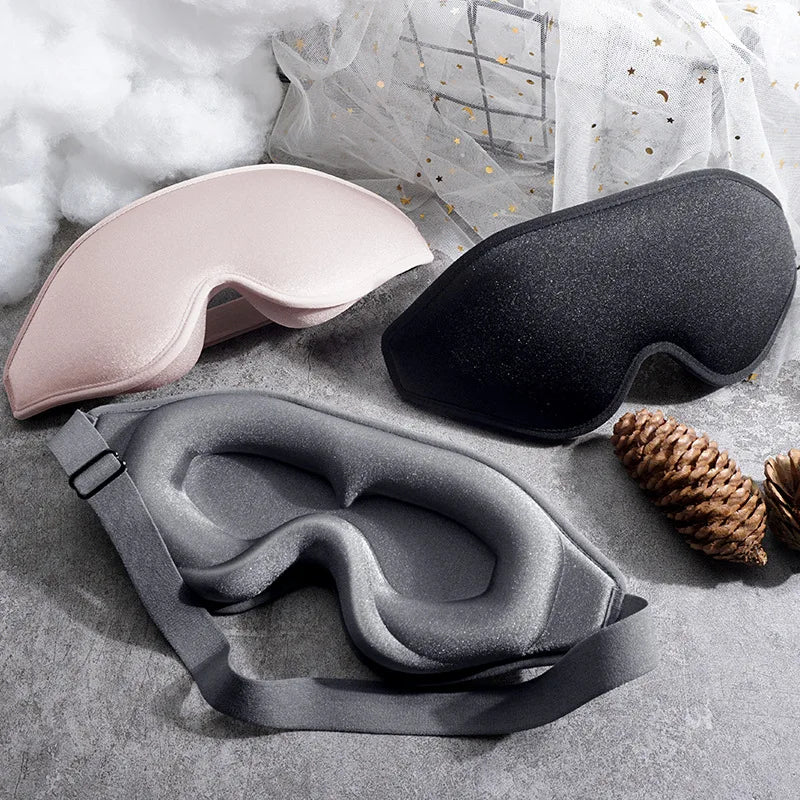 3D Contoured Cup Sleeping Mask Soft Comfort Breathable Adjustable Elastic Strap for Side Sleeper Women Men Machine Washable