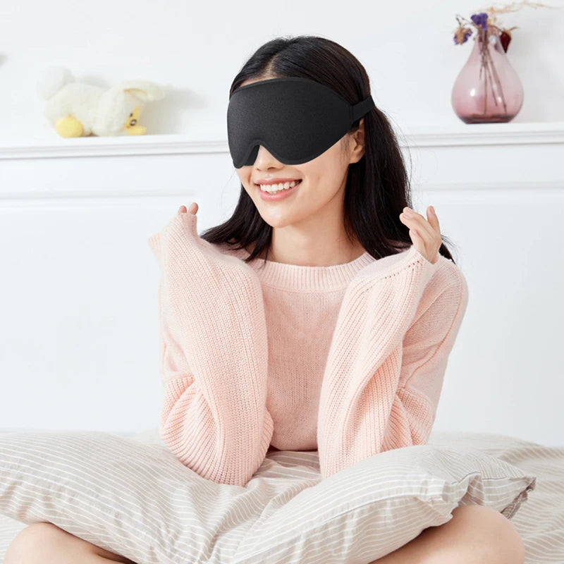 3D Contoured Cup Sleeping Mask Soft Comfort Breathable Adjustable Elastic Strap for Side Sleeper Women Men Machine Washable