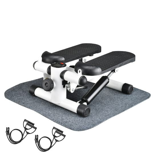 Mini Stepper with Resistance Band, Stair Stepping Fitness Exercise Home Workout Equipment for Full Body Workout