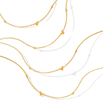 Japanese And Korean New Style Minimalist Exquisite Joker Small Love Necklace Niche Design Titanium Steel Gold Plated Clavicle Chain Jewelry Women