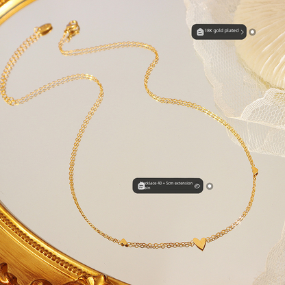 Japanese And Korean New Style Minimalist Exquisite Joker Small Love Necklace Niche Design Titanium Steel Gold Plated Clavicle Chain Jewelry Women