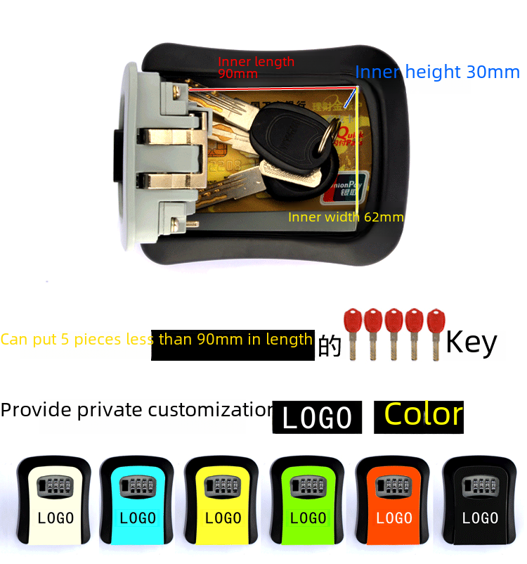 Engineering Plastic Combination Lock Key Box Decoration Enterprise Publicity Image Publicity Cat's Eye Installation Arc Key Combination Box